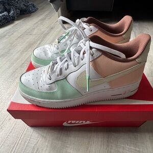Nike Air Force 1 with Mint and Peach Accents